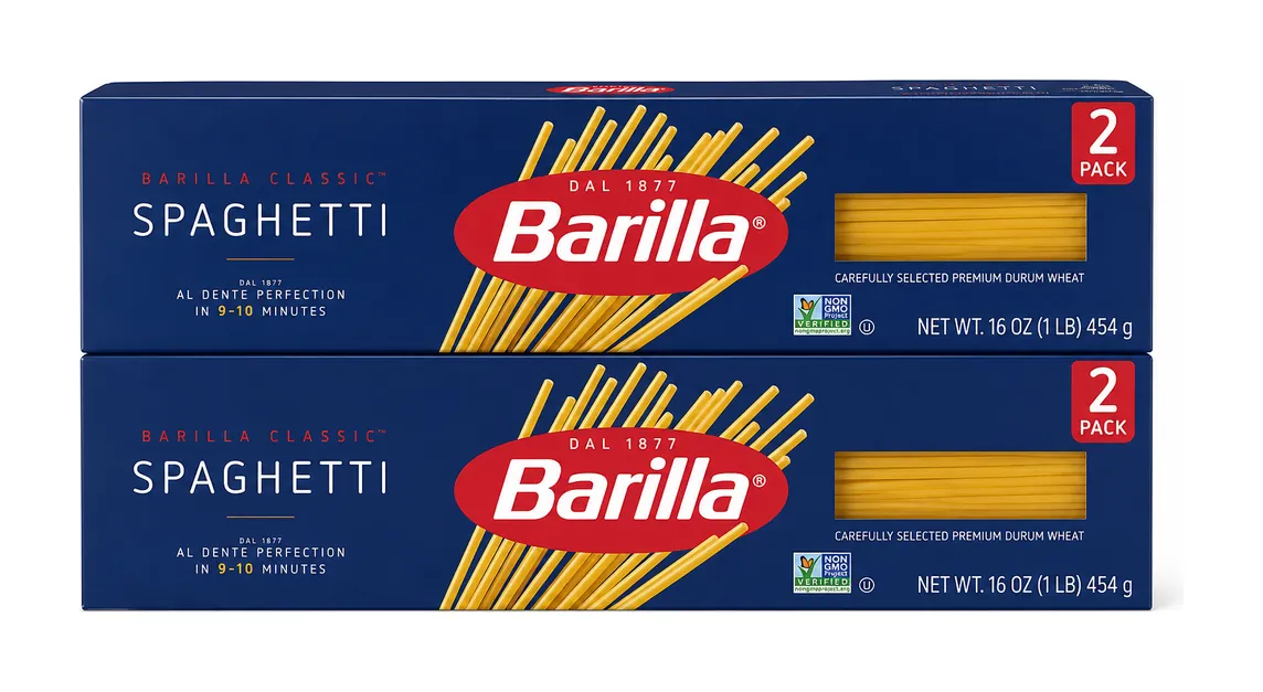 Barilla Spaghetti Pasta, 16 oz, Two-Pack product package