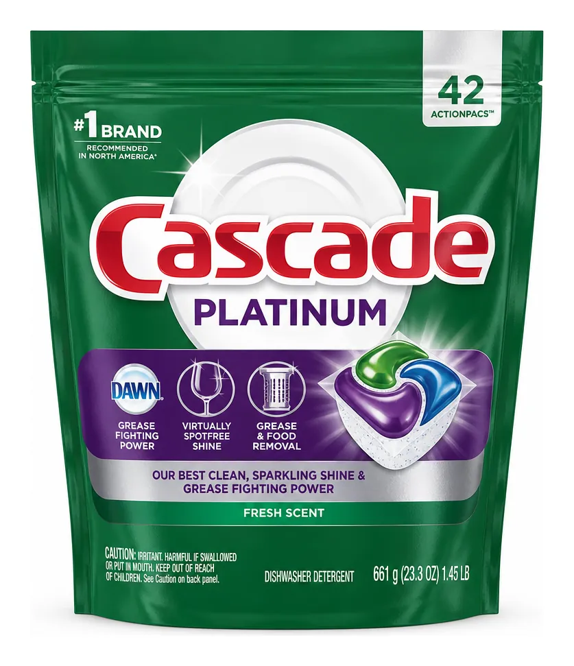 Cascade Platinum Dishwasher Detergent Pods, 42 Count product package