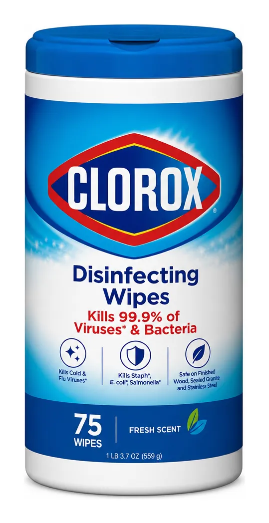 Clorox Disinfecting Wipes, 75 Count, Fresh Scent product package