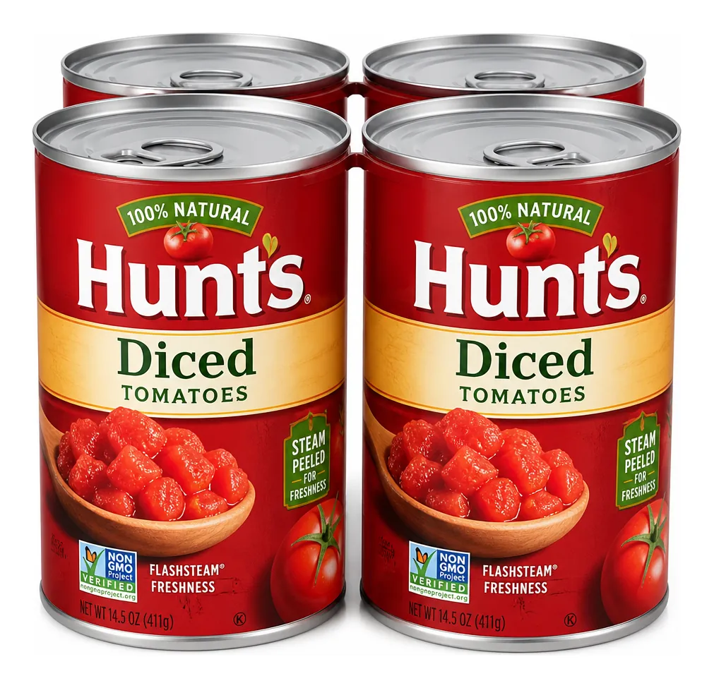 Hunt's Diced Tomatoes, 14.5 oz, Four-Pack product package