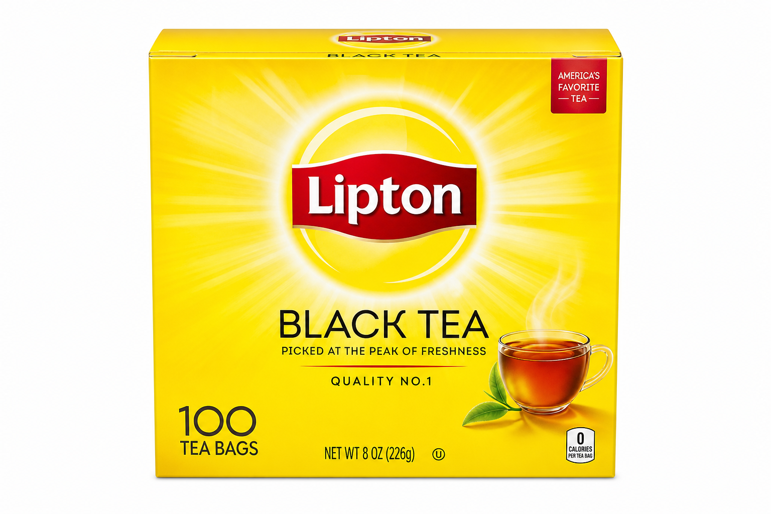 Lipton Black Tea Bags, 100 Count product package