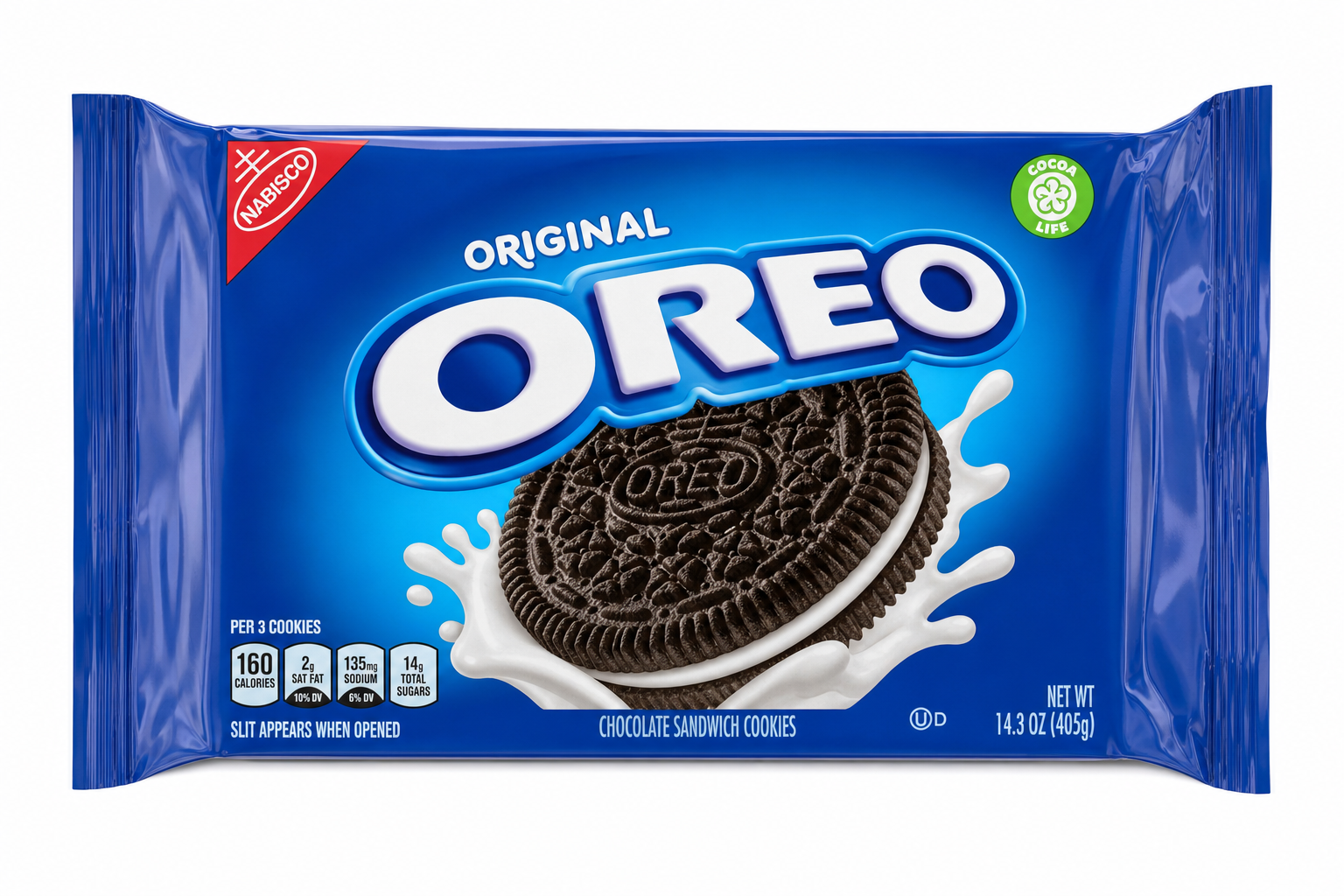 Oreo Original Chocolate Sandwich Cookies, 14.3 oz product package