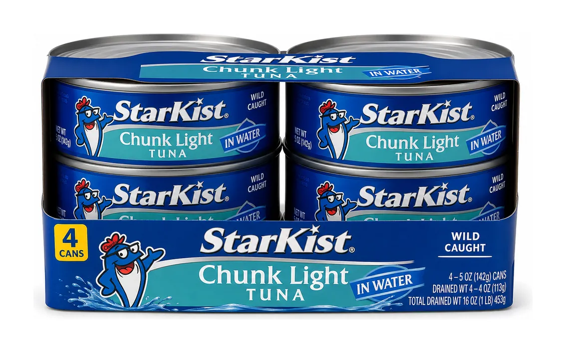 StarKist Chunk Light Tuna in Water, 5 oz, Four-Pack product package