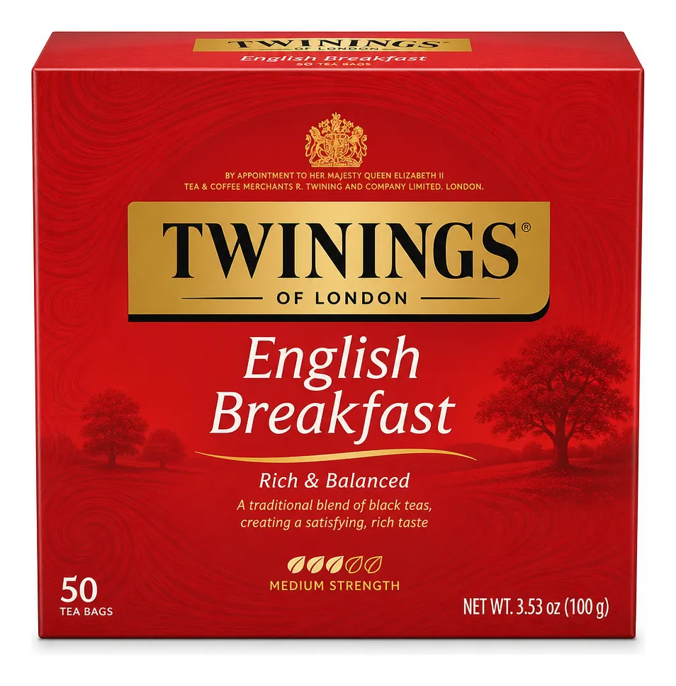 Twinings English Breakfast Tea Bags, 50 Count product package