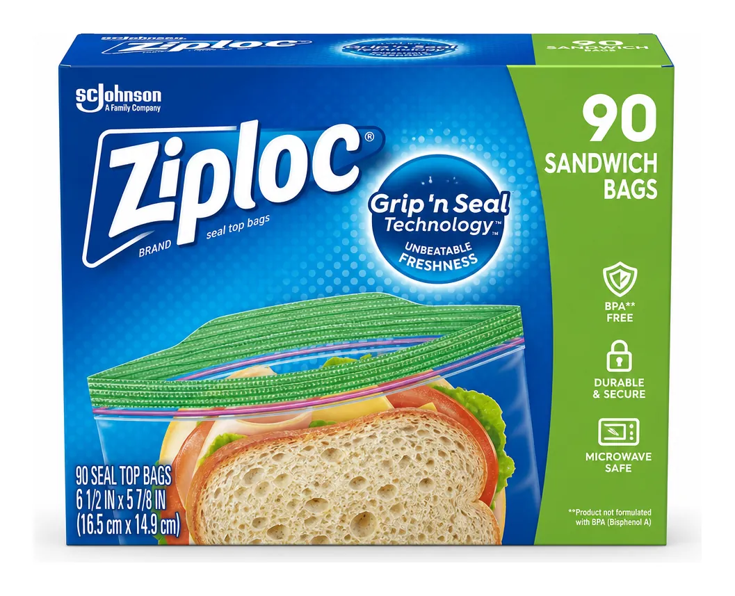 Ziploc Sandwich Bags, 90 Count product package